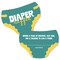 Big Dot of Happiness Teal Green and Yellow Wavy Diaper Raffle Game Cards, Retro Baby Shower Activities, Diaper-Shaped Raffle Ticket Inserts - 24 Count